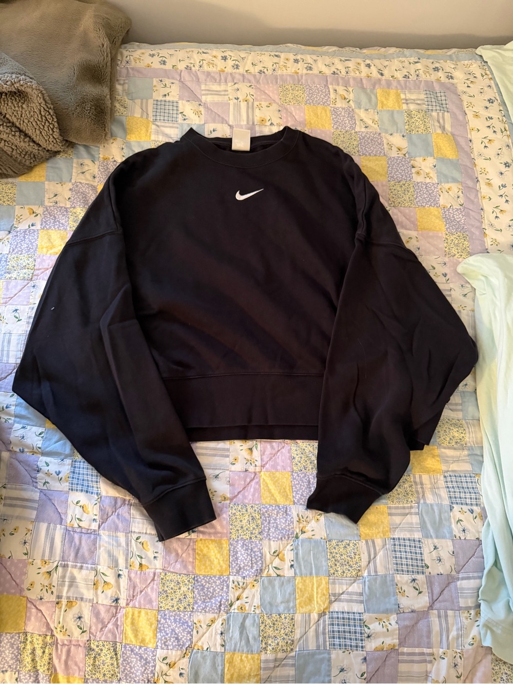 Nike Black Crewneck Sweatshirt with White Swoosh